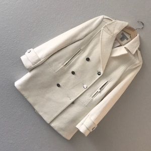 Off white double breasted coat
